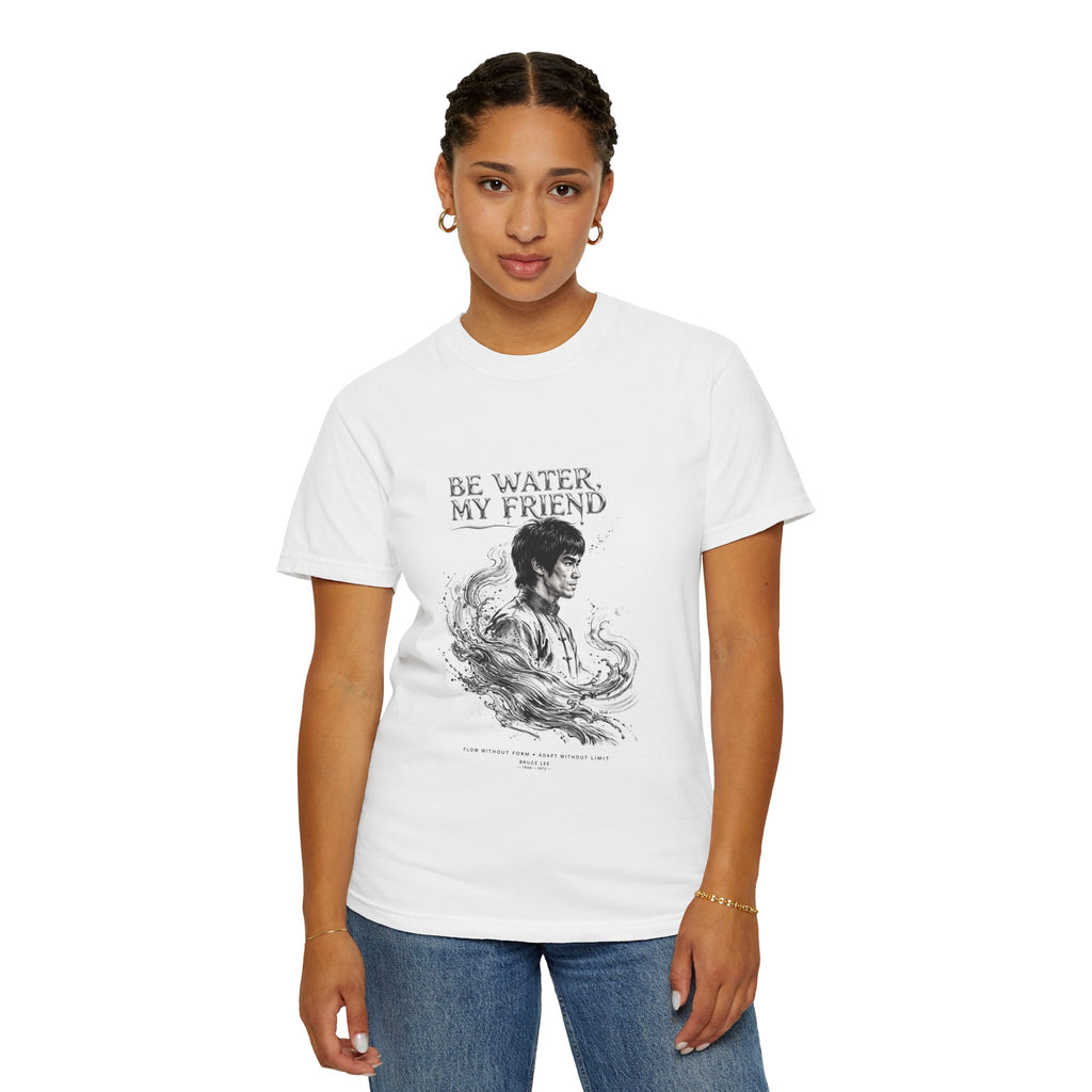 Unisex Garment-Dyed White T-shirt | Bruce Lee's Be Water My Friend