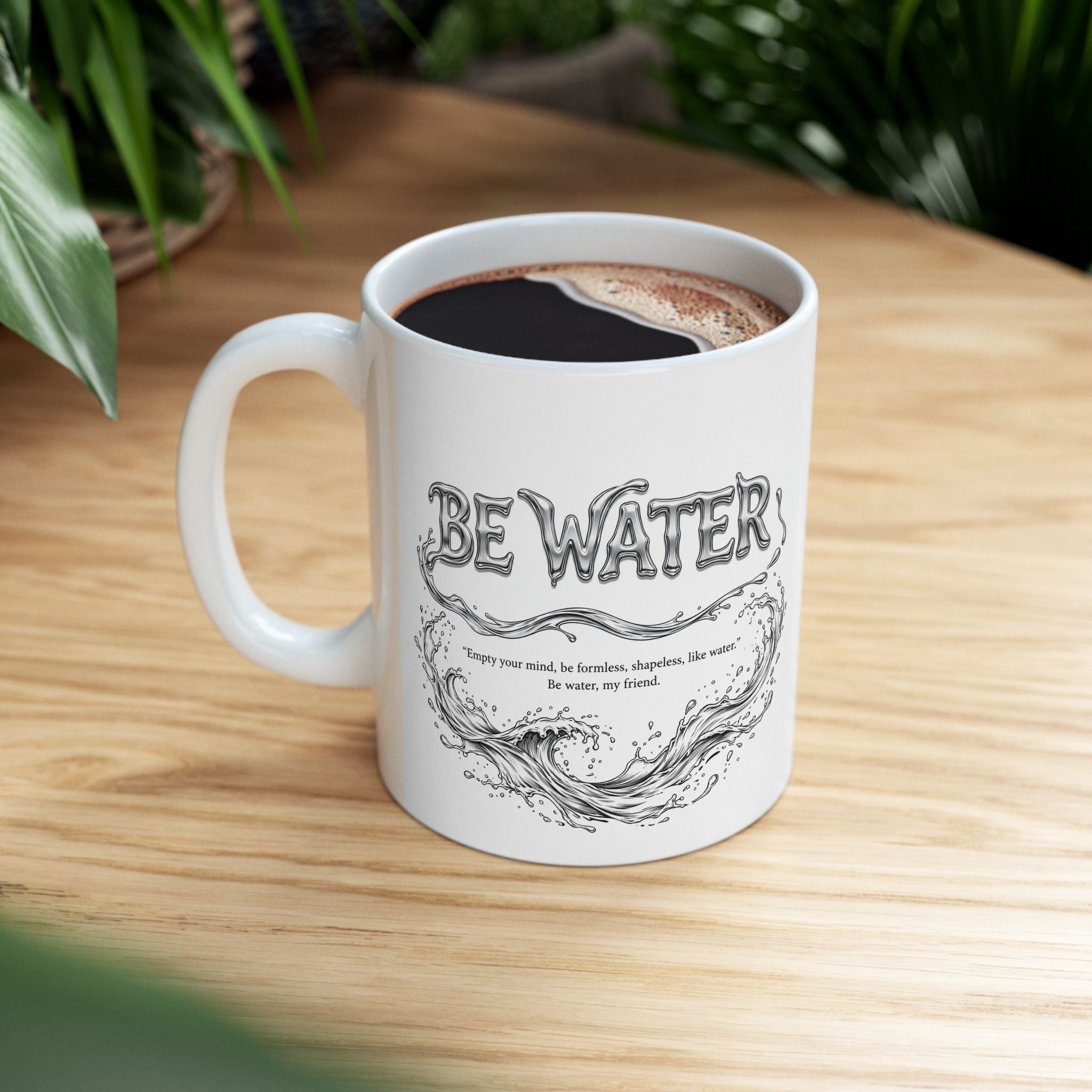 Bruce Lee "Be Water, My Friend" Ceramic Mug – Martial Arts Quote Coffee Cup, Inspirational Gift for Men & Women, Available in 11oz and 15oz