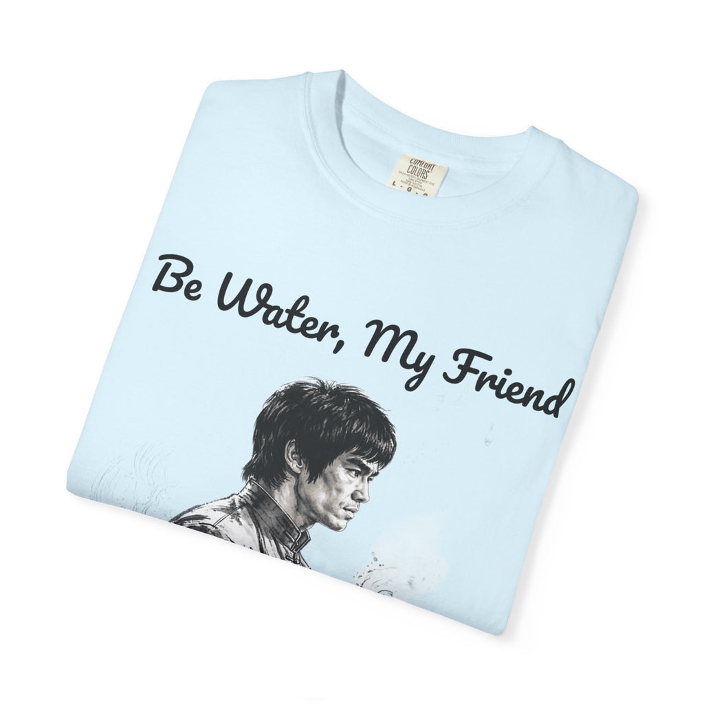 Embrace Adaptability: Bruce Lee Graphic T-Shirt, Classic Monochrome Portrait, Vintage Wash