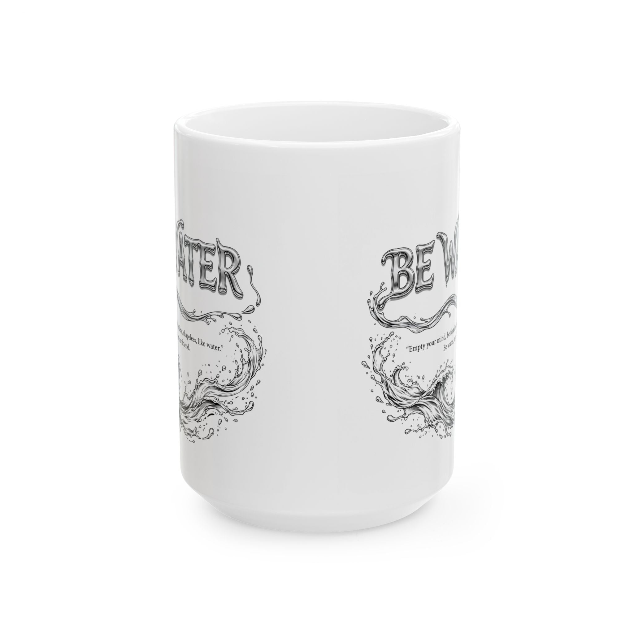 Bruce Lee "Be Water, My Friend" Ceramic Mug – Martial Arts Quote Coffee Cup, Inspirational Gift for Men & Women, Available in 11oz and 15oz