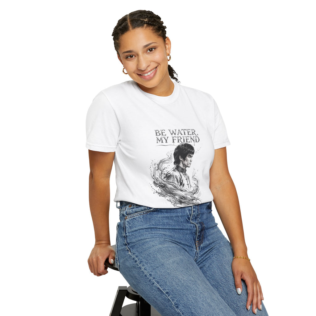 Unisex Garment-Dyed White T-shirt | Bruce Lee's Be Water My Friend