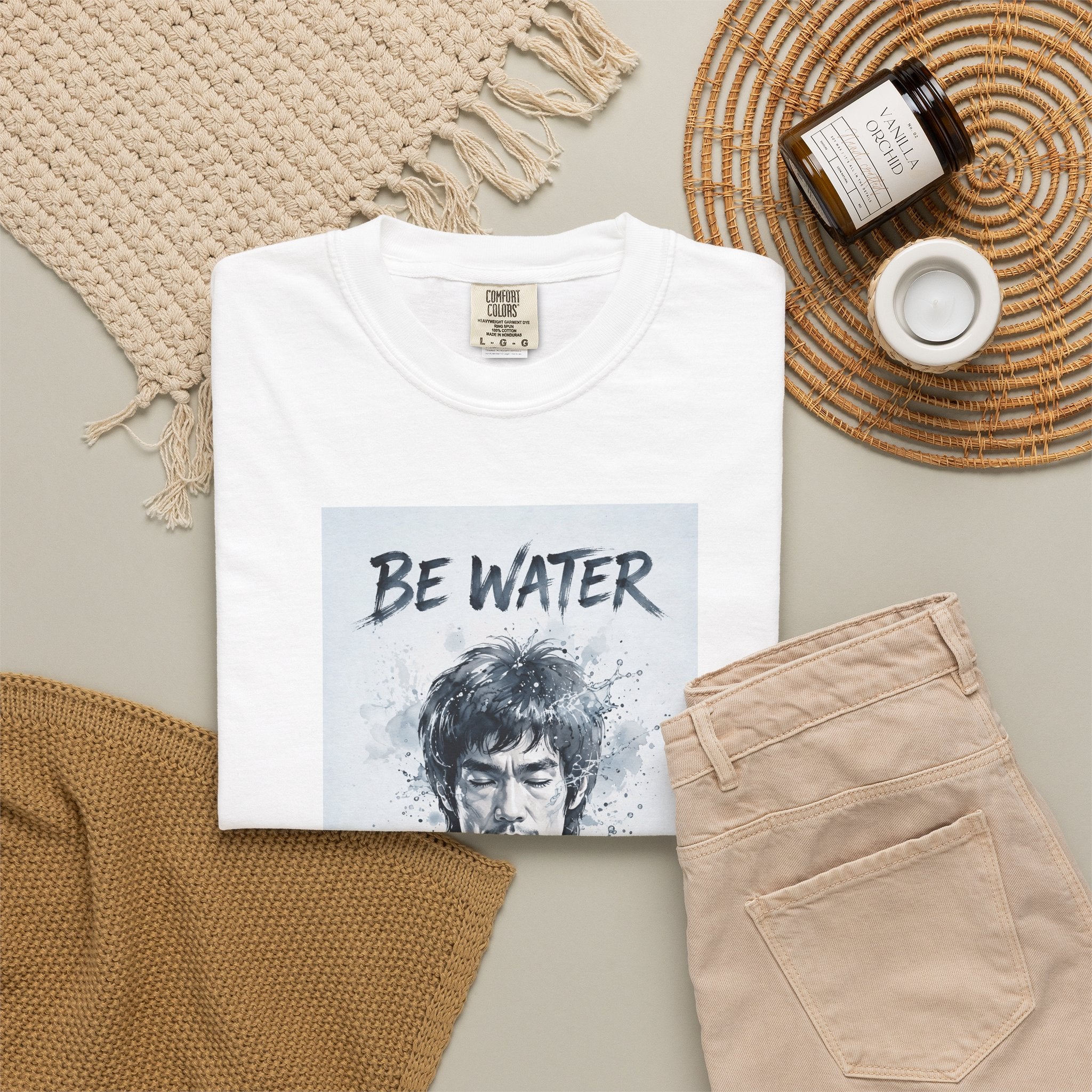 Unisex Garment-Dyed T-shirt | Remind You Be Water Like Bruce Lee
