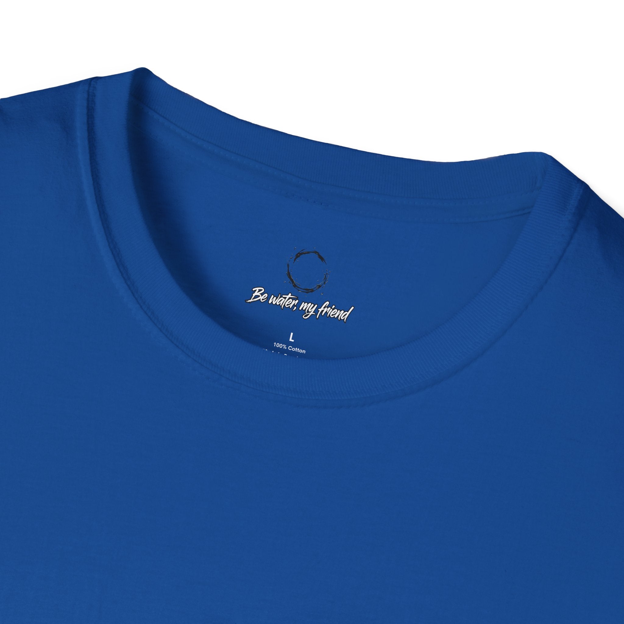 New T‑Shirt Minimal Zen Brush Circle with “Be Water, My Friend” Inspirational Graphic