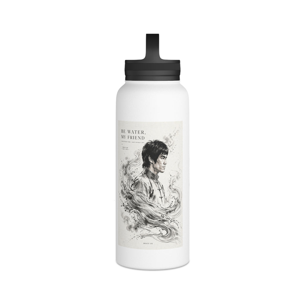 Embrace Adaptability – Bruce Lee "Be Water" Fitness Water Bottle, Ideal Gift for Martial Arts Fans, Athletes, and Mindfulness Seekers