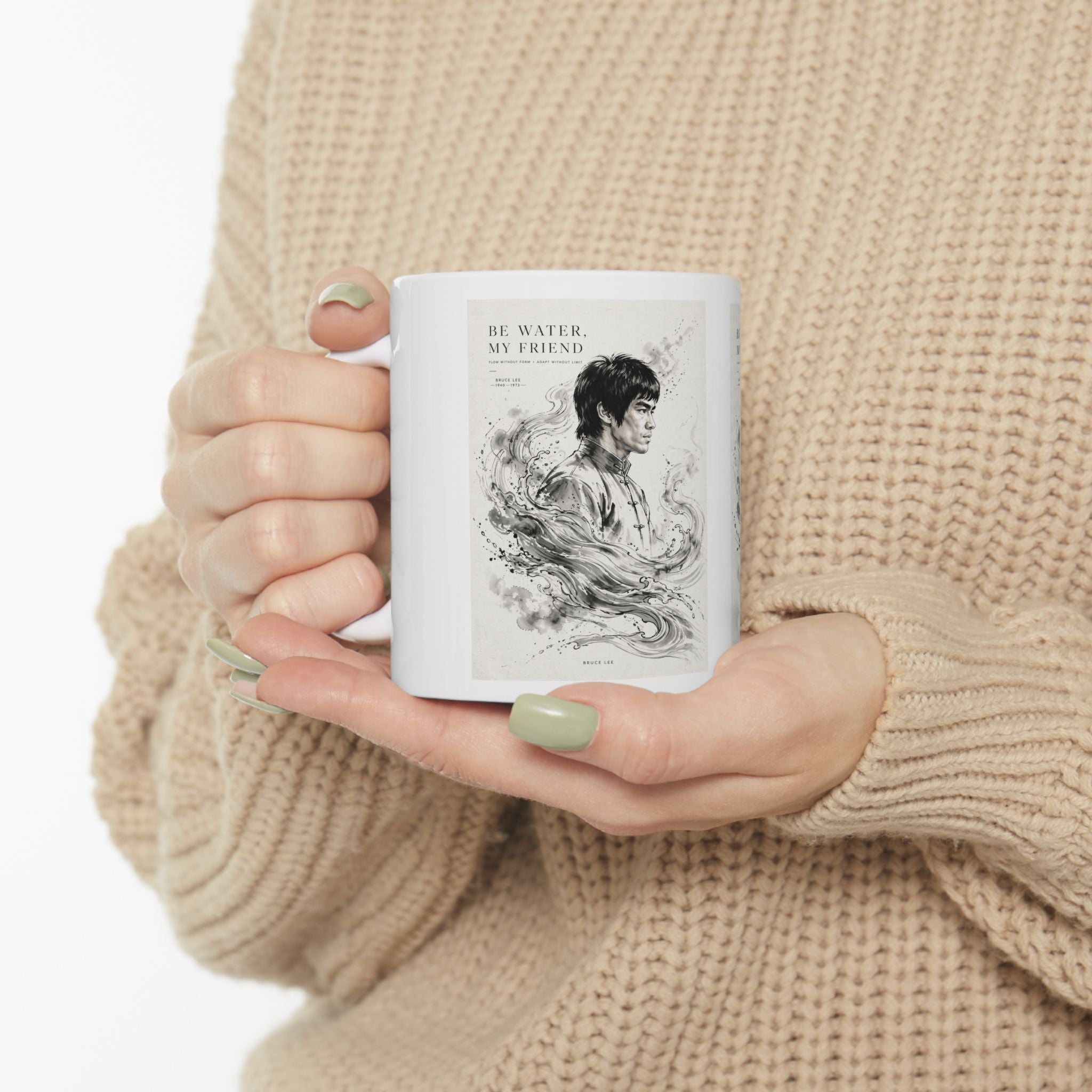"Be Water" Bruce Lee Ceramic Mug – 11oz / 15oz – Daily Dose of Wisdom