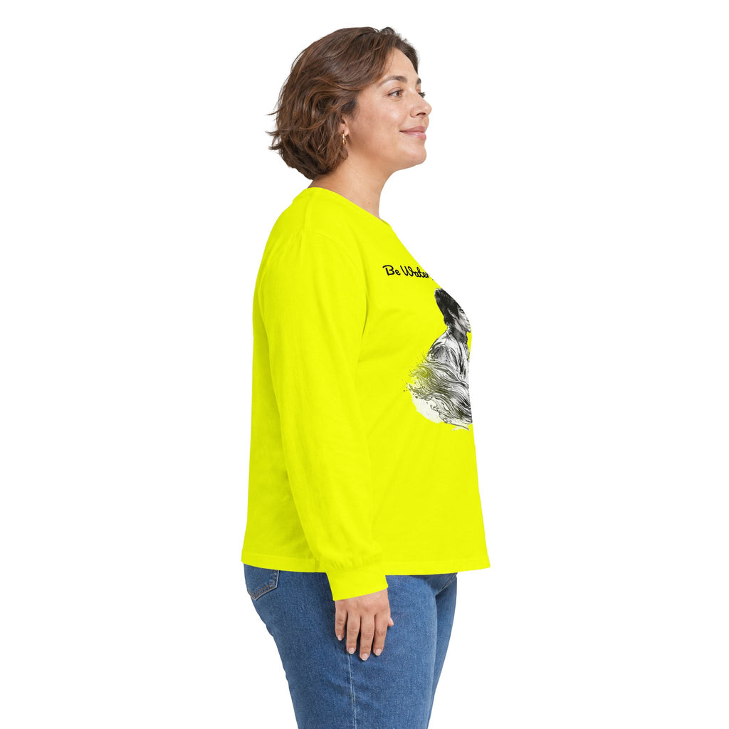 Flow Like Water: Bruce Lee Long Sleeve Crew Tee – Timeless Wisdom with Minimalist Water Art, Perfect for Layering