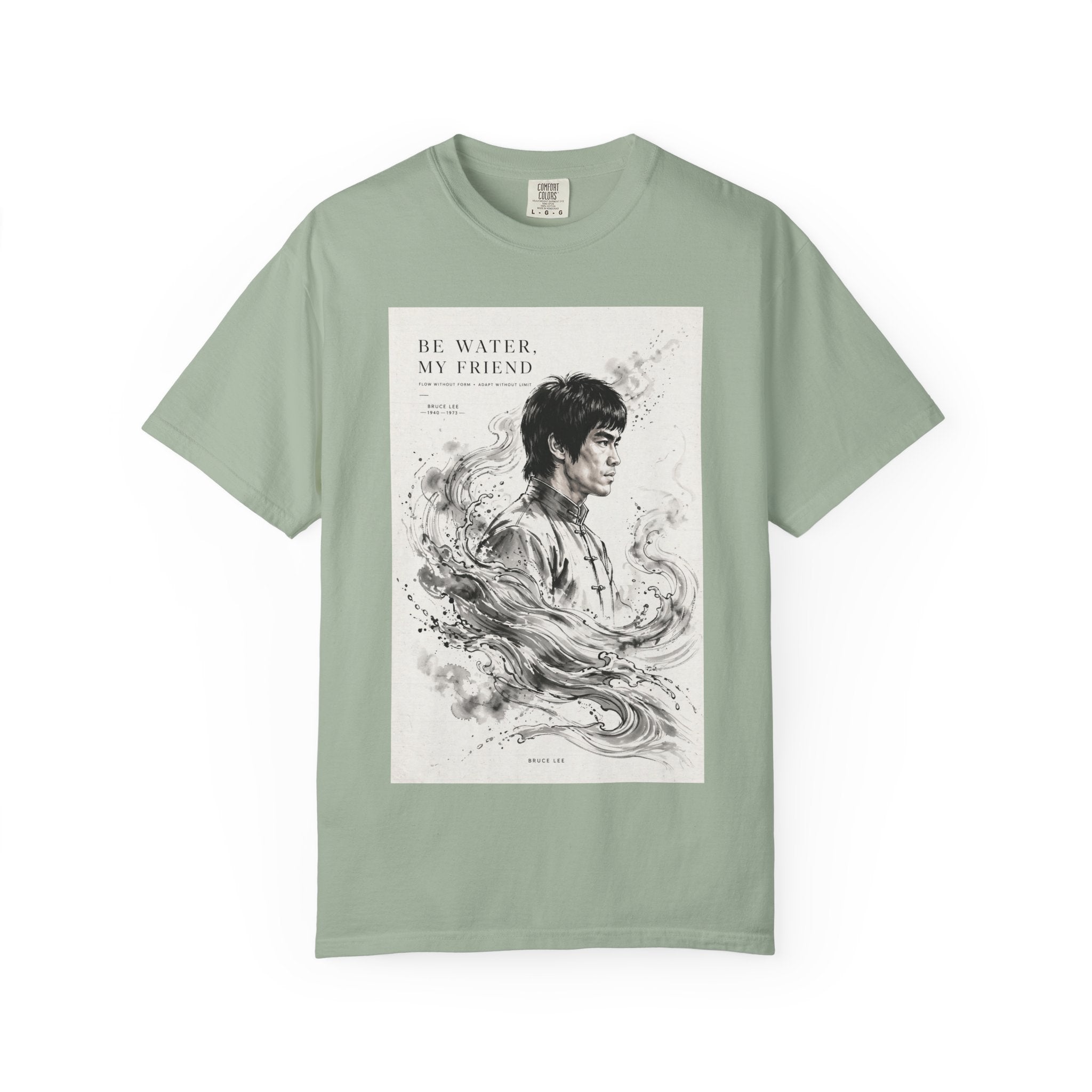 Unisex Garment-Dyed Multiple Colors T-shirt | Bruce Lee's Be Water My Friend