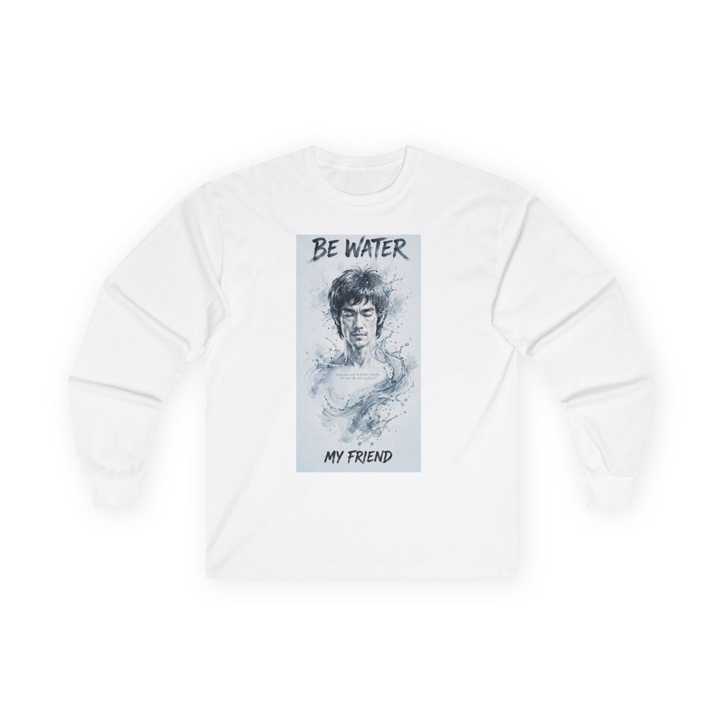 The Water Way Long Sleeve Tee – Bruce Lee's Classic Portrait, Relaxed Cut, Built to Age Gracefully