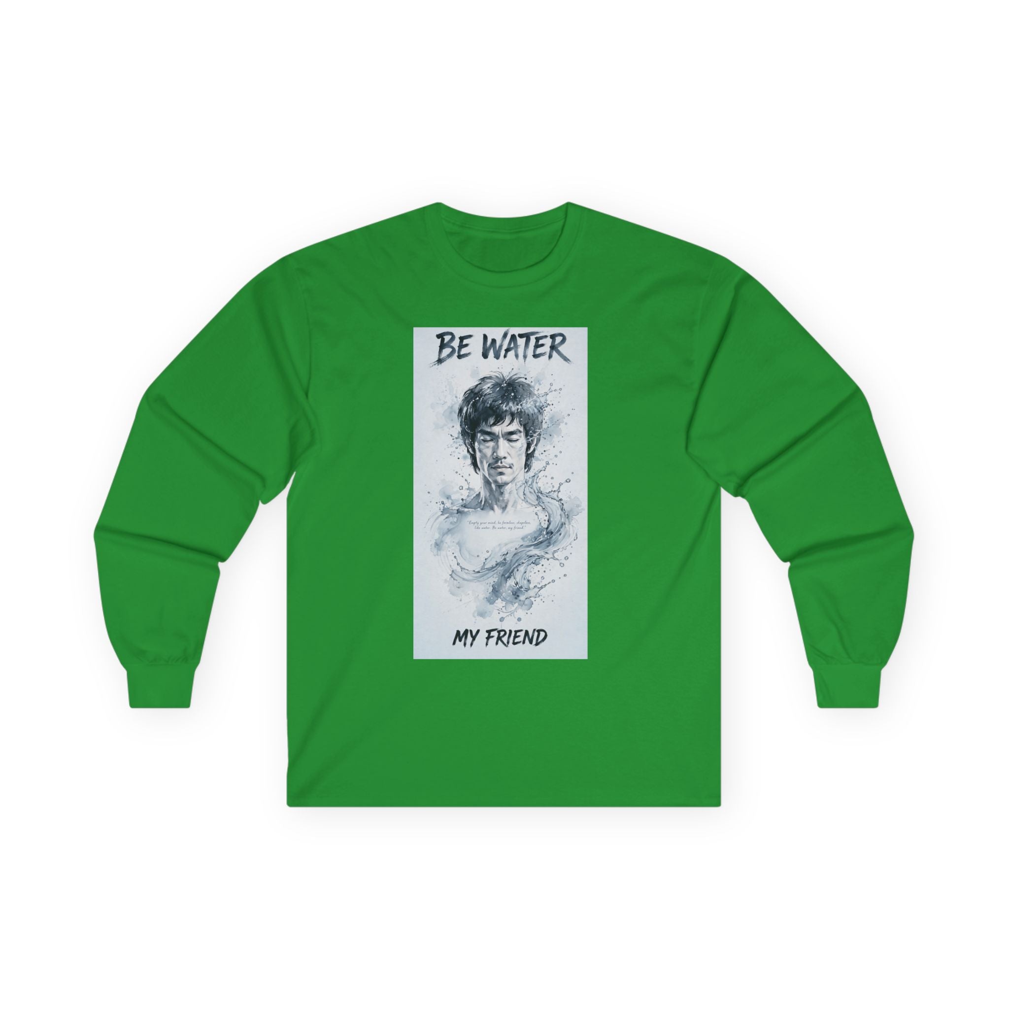 The Water Way Long Sleeve Tee – Bruce Lee's Classic Portrait, Relaxed Cut, Built to Age Gracefully