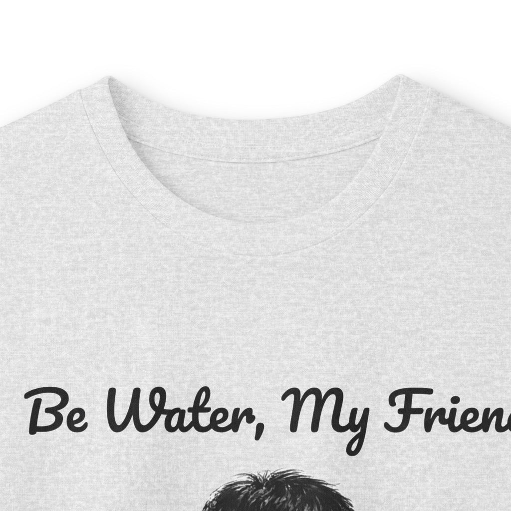 Flow Like Water: Bruce Lee Long Sleeve Crew Tee – Timeless Wisdom with Minimalist Water Art, Perfect for Layering