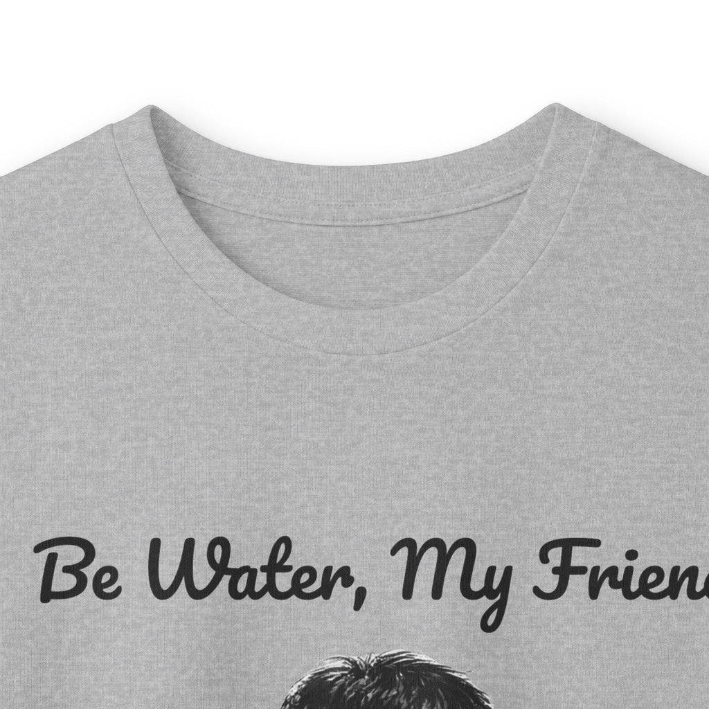 Flow Like Water: Bruce Lee Long Sleeve Crew Tee – Timeless Wisdom with Minimalist Water Art, Perfect for Layering