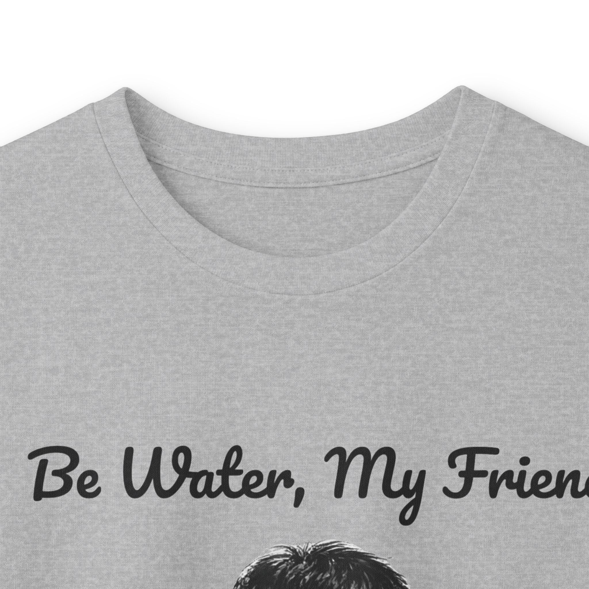 Flow Like Water: Bruce Lee Long Sleeve Crew Tee – Timeless Wisdom with Minimalist Water Art, Perfect for Layering