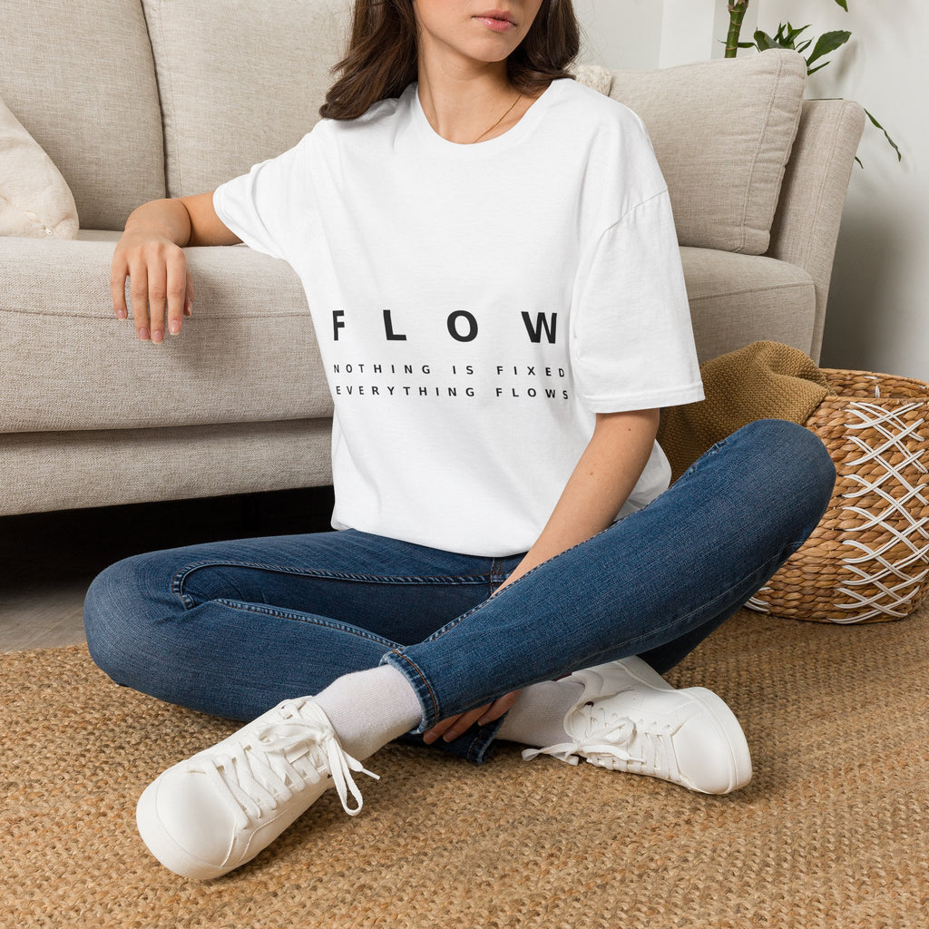 Flow Unisex Softstyle White T-Shirt NOTHING IS FIXED EVERYTHING FLOWS' Graphic Tee