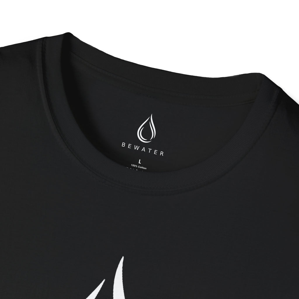 BEWATER Logo BLACK T-Shirt — Minimal Water Drop Graphic Tee