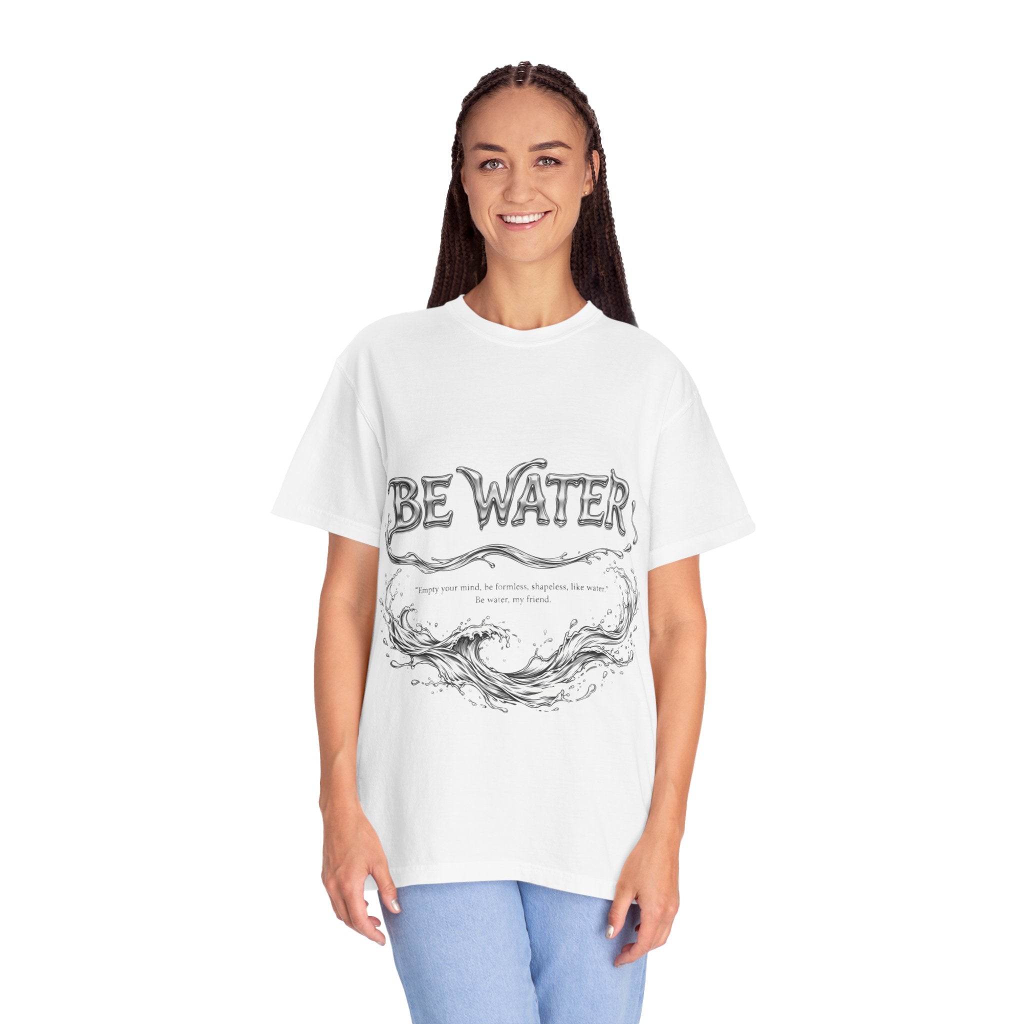 Bruce Lee "Be Water" Philosophy T-Shirt | Garment-Dyed Relaxed Fit, Unisex Style
