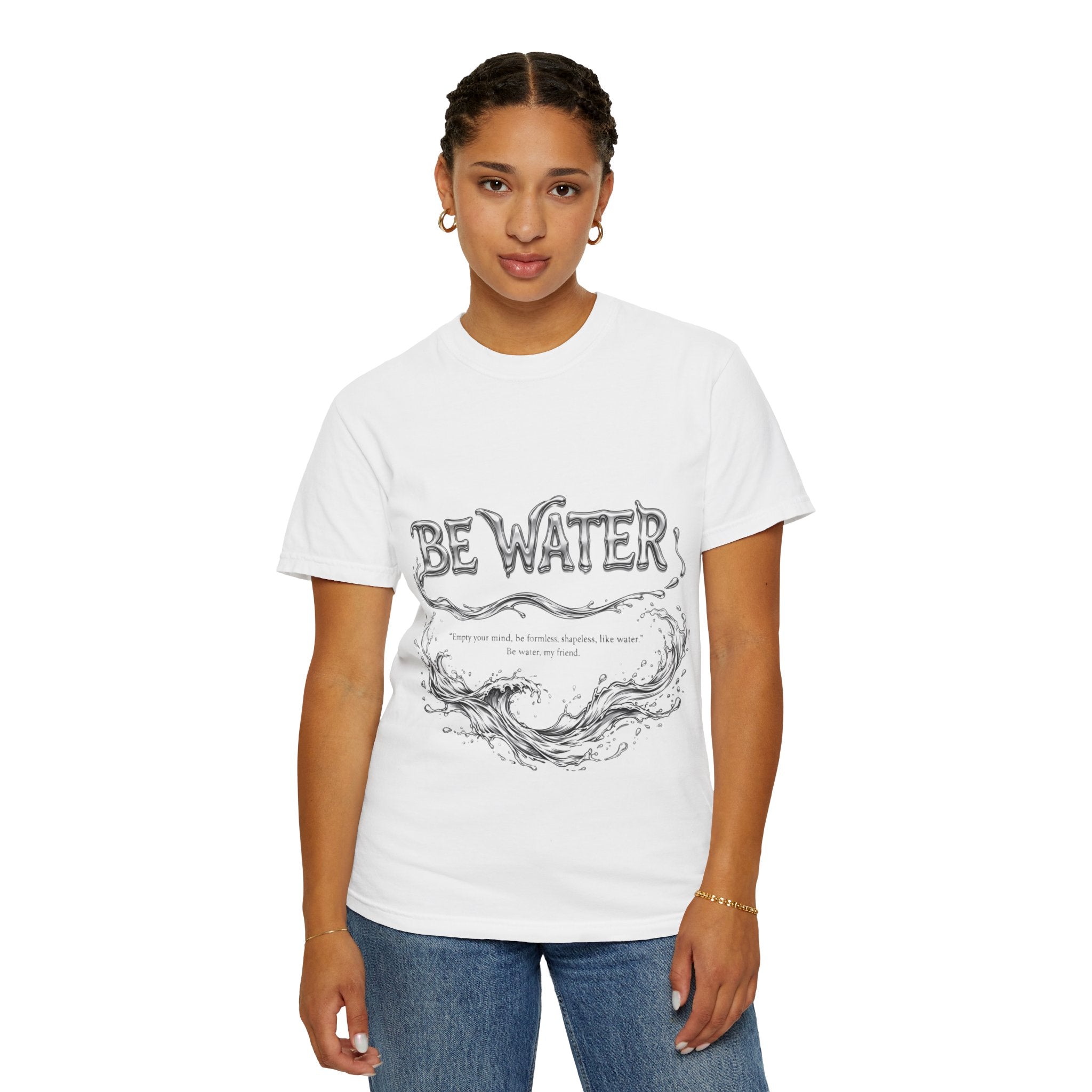 Bruce Lee "Be Water" Philosophy T-Shirt | Garment-Dyed Relaxed Fit, Unisex Style