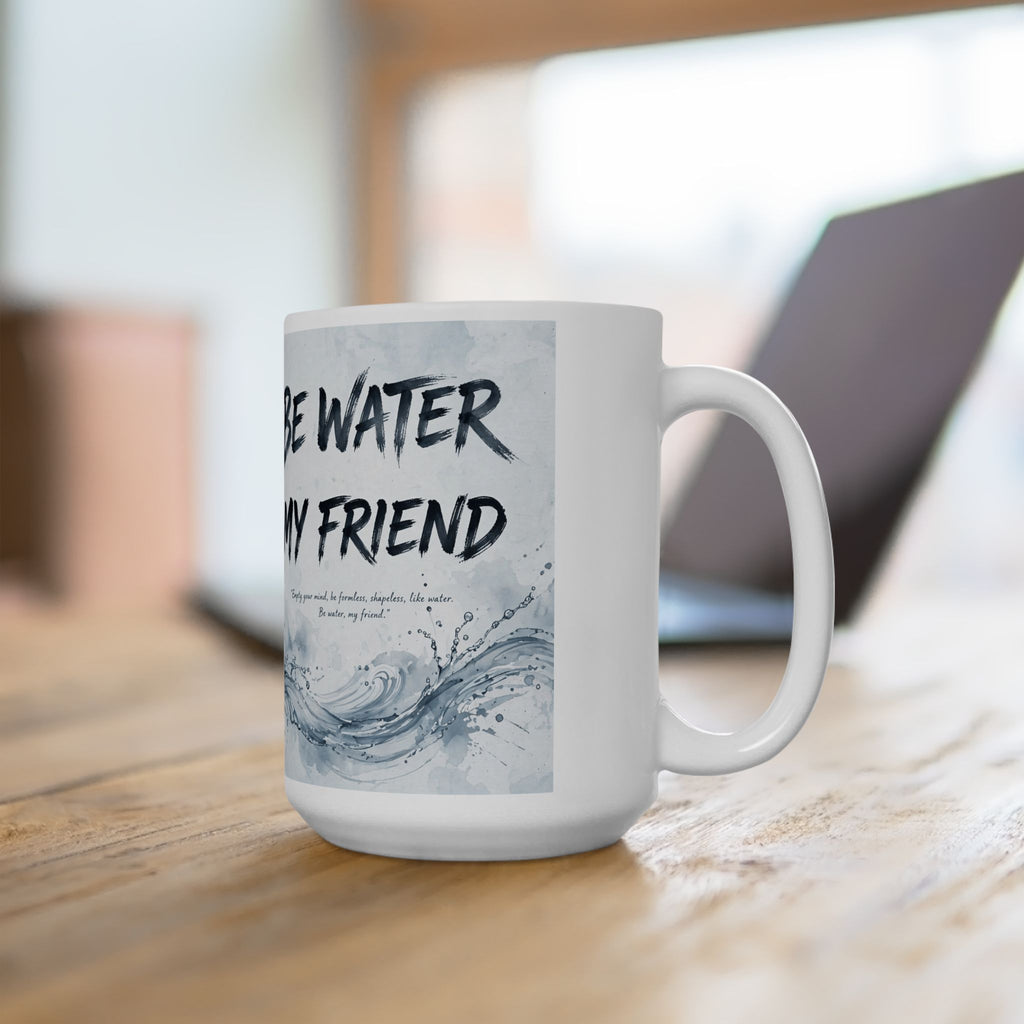 Embrace Adaptability – Bruce Lee "Be Water" Mug, Ceramic with Iconic Art (11oz or 15oz)