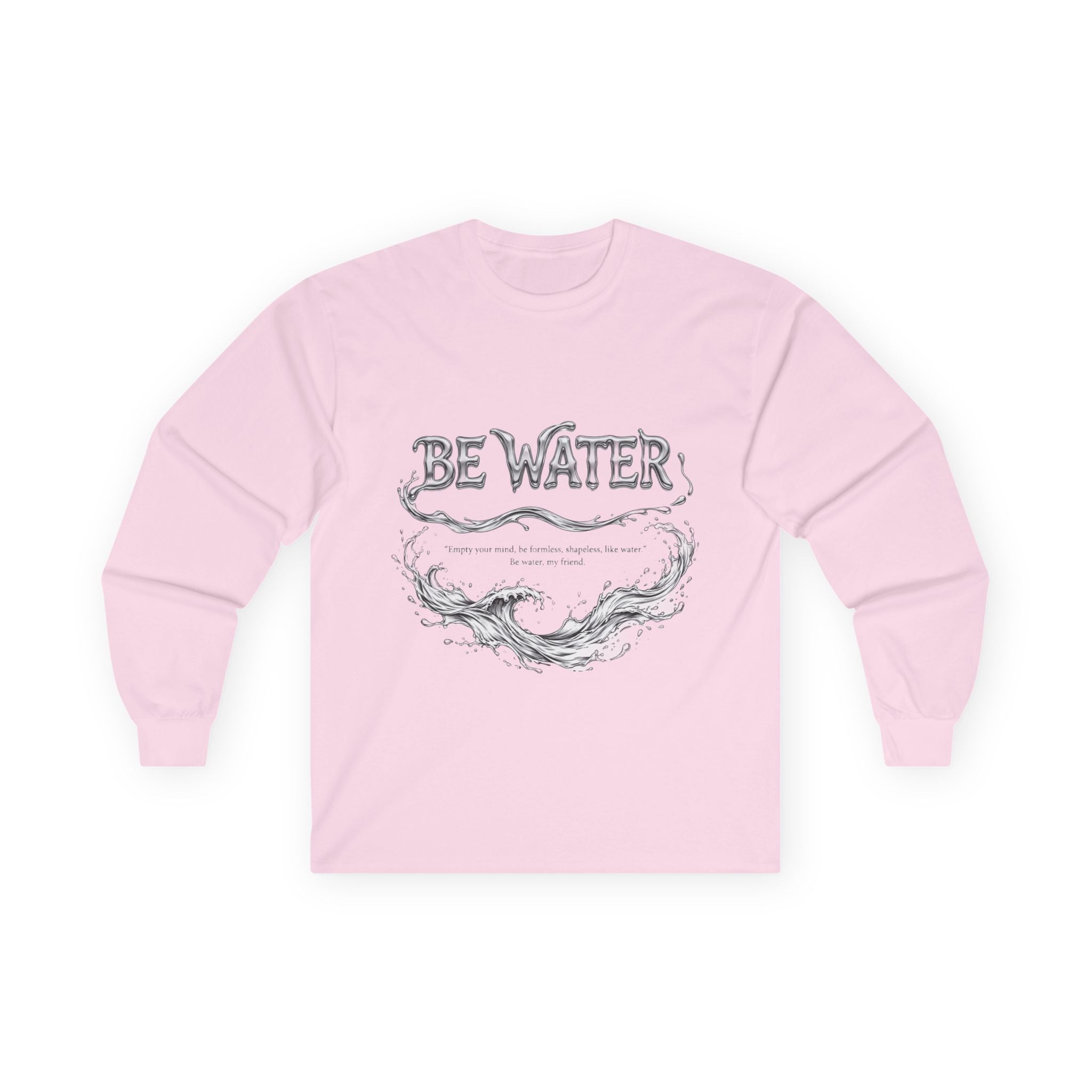 Embrace Adaptability – Bruce Lee "Be Water" Long Sleeve Shirt, Vintage Wash, Soft Touch, Ideal Gift for Philosophers & Warriors