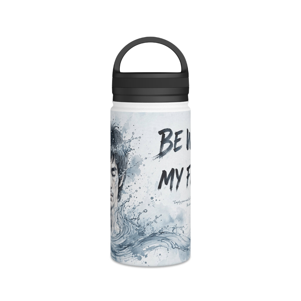 Bruce Lee "Be Water, My Friend" Sports Water Bottle – BPA-Free, Leak-Proof Flip Lid, Inspirational Martial Arts Quote Gym Bottle (12oz / 18oz/ 32oz)
