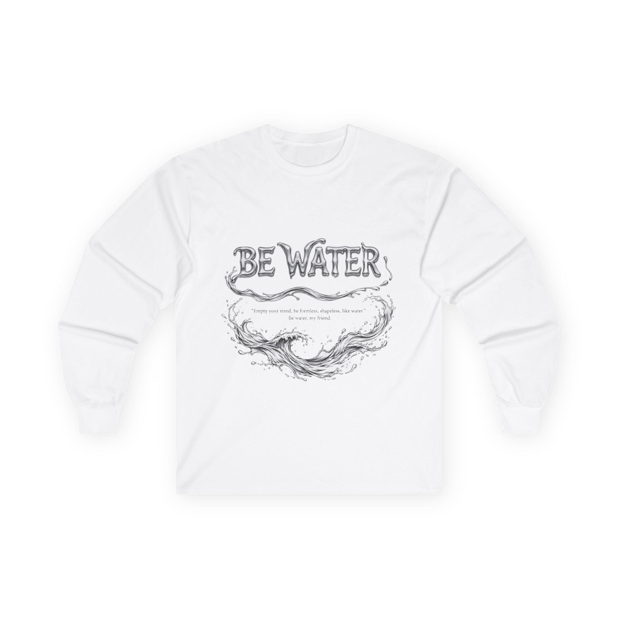 Embrace Adaptability – Bruce Lee "Be Water" Long Sleeve Shirt, Vintage Wash, Soft Touch, Ideal Gift for Philosophers & Warriors