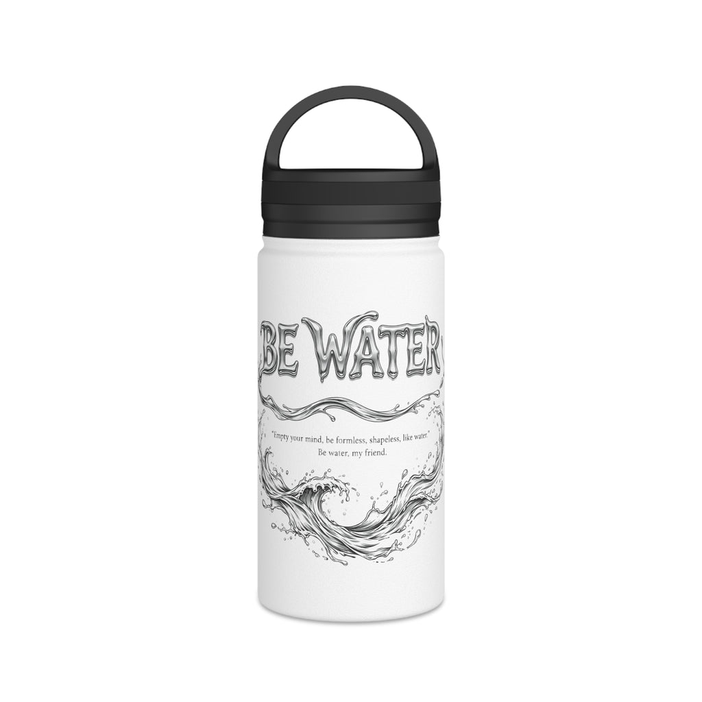 "Be Water" Sports Bottle – Bruce Lee Iconic Quote with Flowing Water Graphic, Perfect for Gym, Yoga, and Daily Hydration