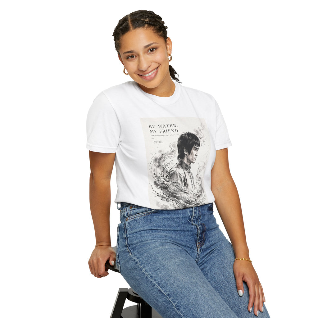 Unisex Garment-Dyed Multiple Colors T-shirt | Bruce Lee's Be Water My Friend