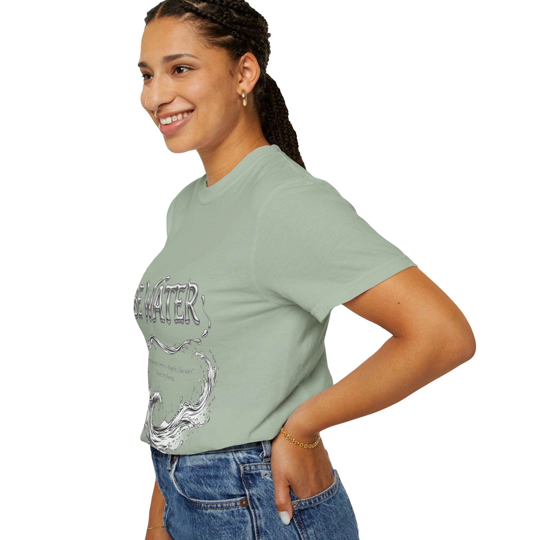 Bruce Lee "Be Water" Philosophy T-Shirt | Garment-Dyed Relaxed Fit, Unisex Style