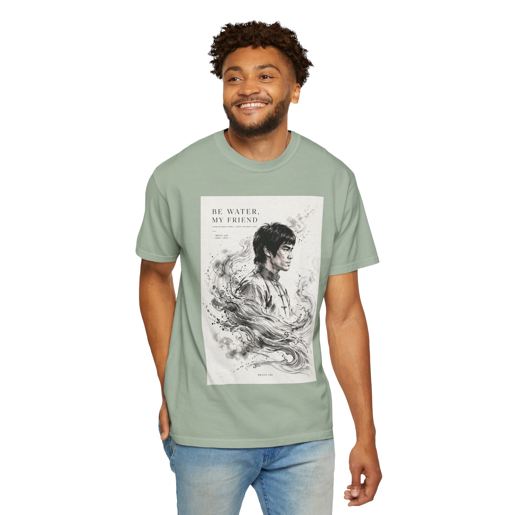 Unisex Garment-Dyed Multiple Colors T-shirt | Bruce Lee's Be Water My Friend