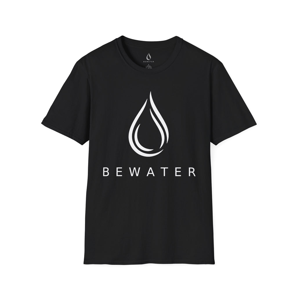 BEWATER Logo BLACK T-Shirt — Minimal Water Drop Graphic Tee