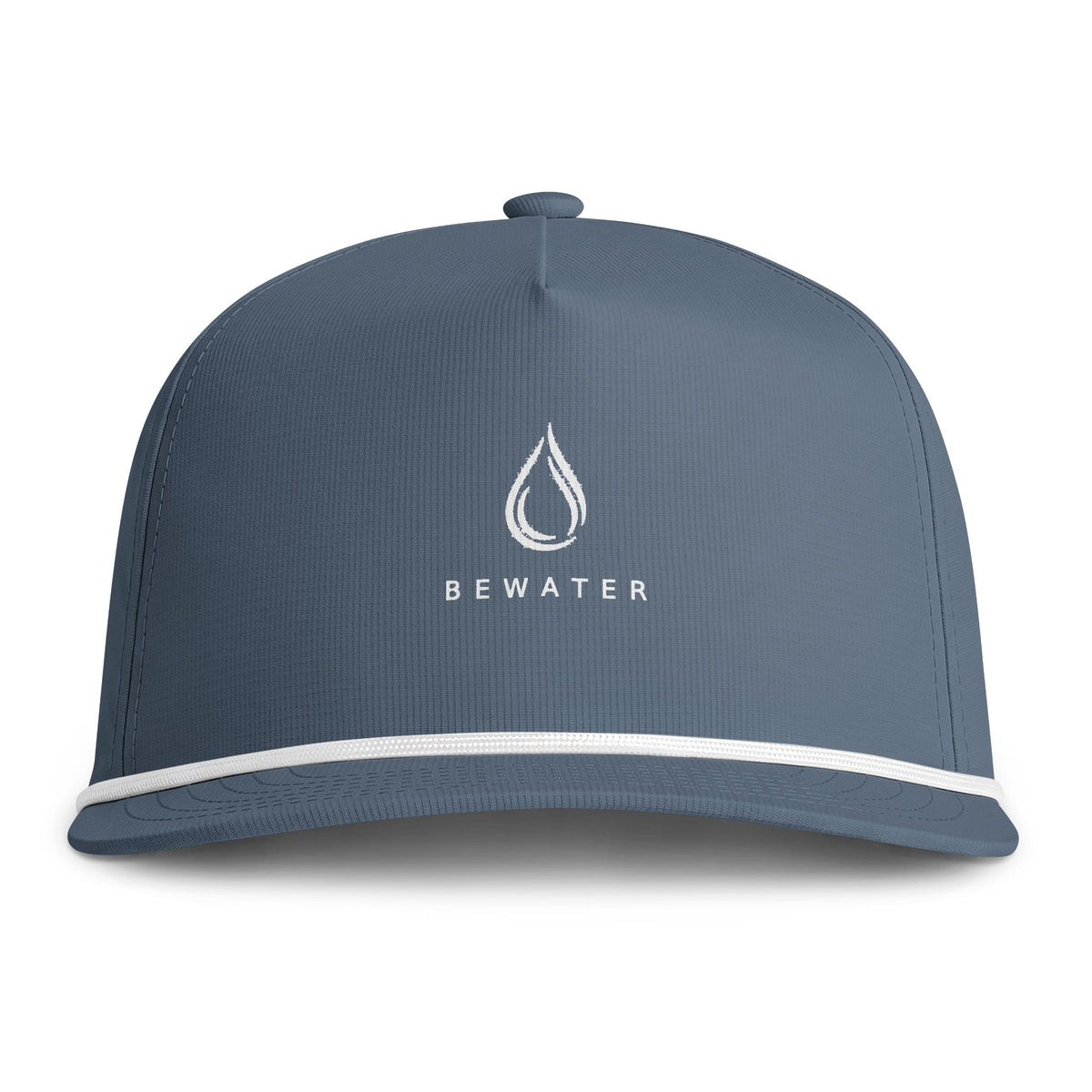 BeWater Sunwashed Rope Cap - Retro Water Drop Logo Rope-Trim Baseball Hat