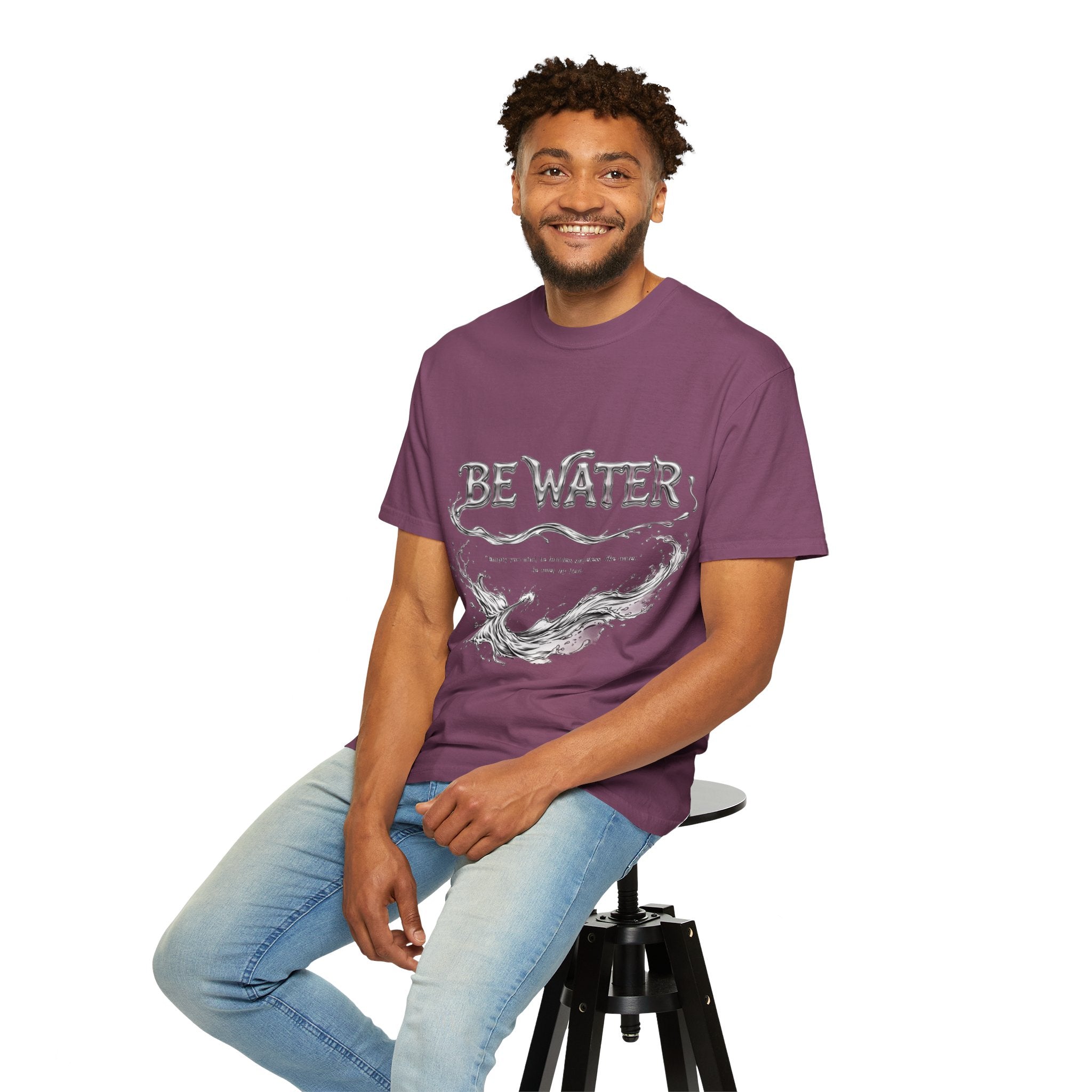 Bruce Lee "Be Water" Philosophy T-Shirt | Garment-Dyed Relaxed Fit, Unisex Style