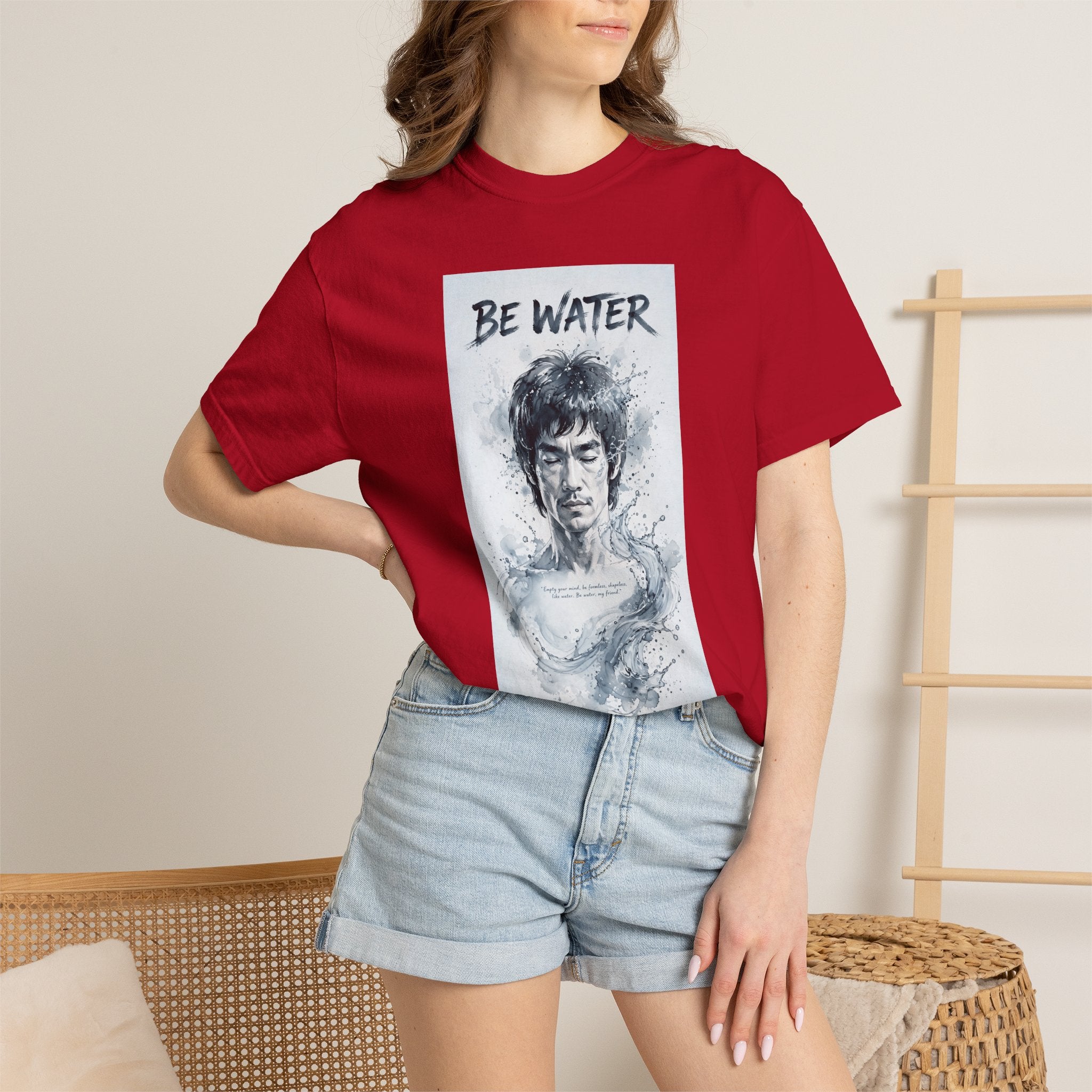 Unisex Garment-Dyed T-shirt | Remind You Be Water Like Bruce Lee
