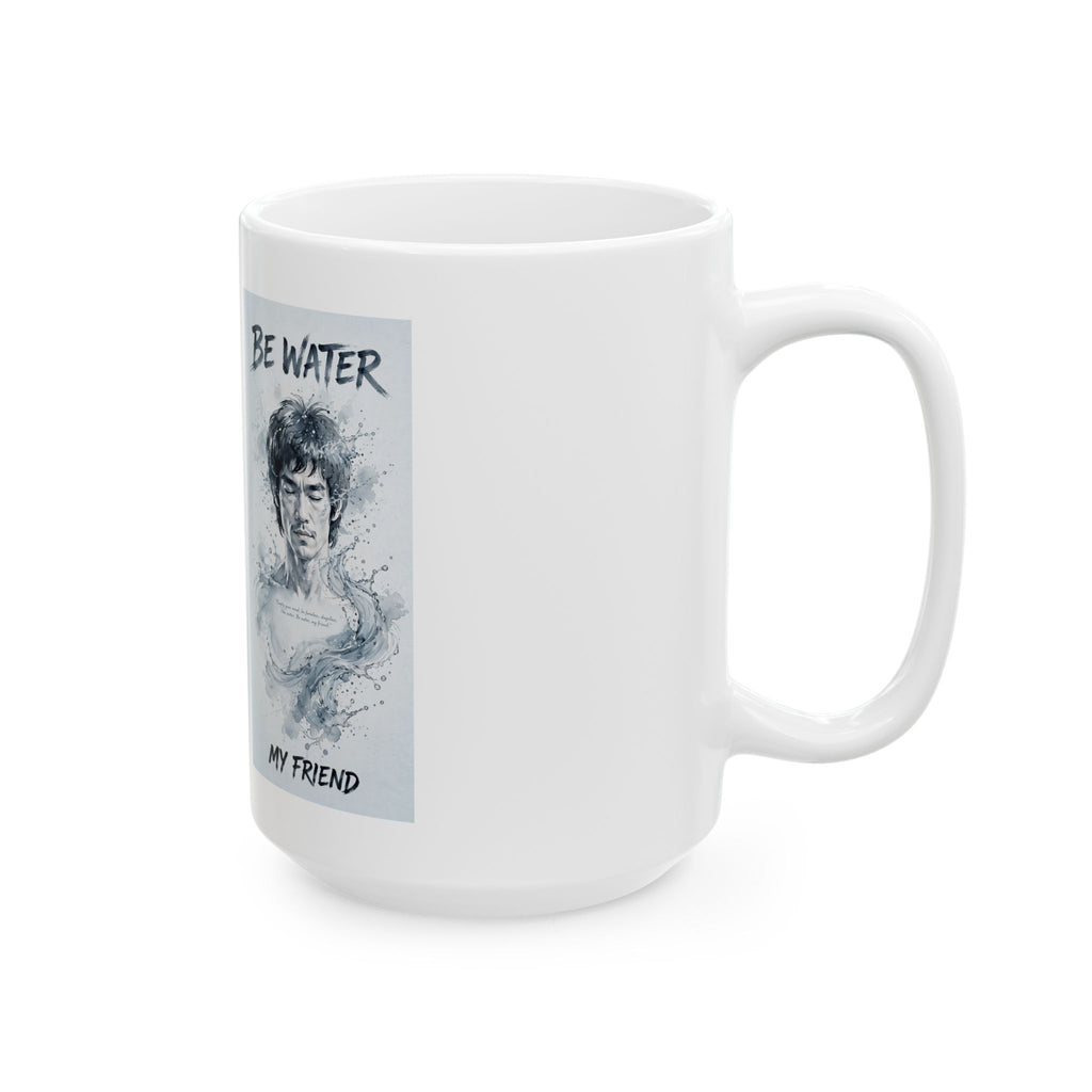 Flow Like Water: Bruce Lee Quote Ceramic Mug – Sip Your Philosophy in Two Sizes