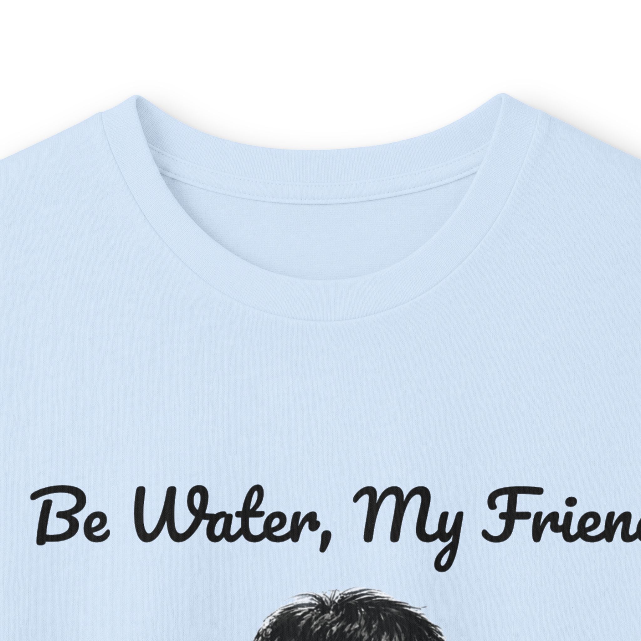 Flow Like Water: Bruce Lee Long Sleeve Crew Tee – Timeless Wisdom with Minimalist Water Art, Perfect for Layering