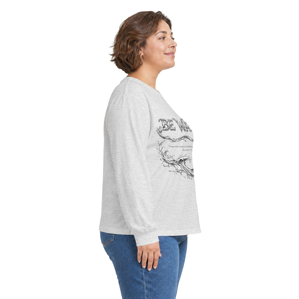 Embrace Adaptability – Bruce Lee "Be Water" Long Sleeve Shirt, Vintage Wash, Soft Touch, Ideal Gift for Philosophers & Warriors