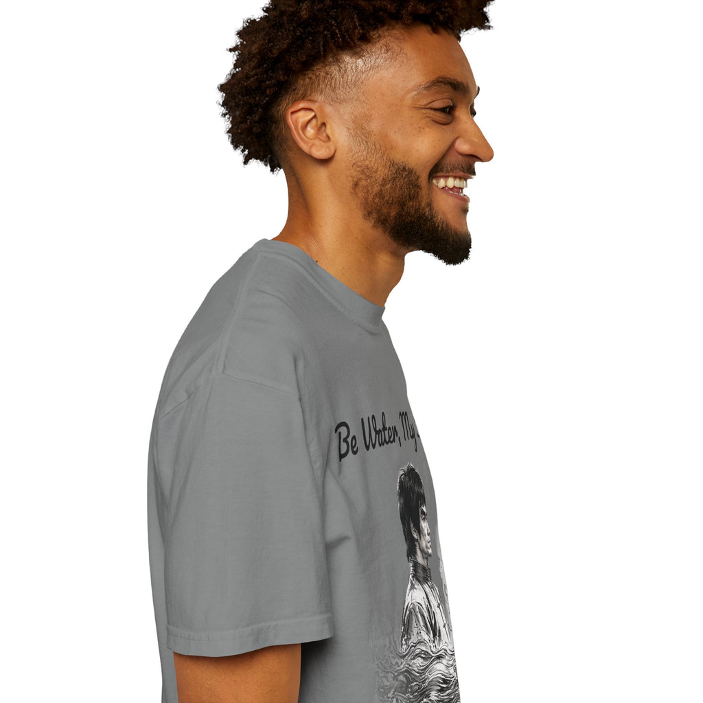 Embrace Adaptability: Bruce Lee Graphic T-Shirt, Classic Monochrome Portrait, Vintage Wash