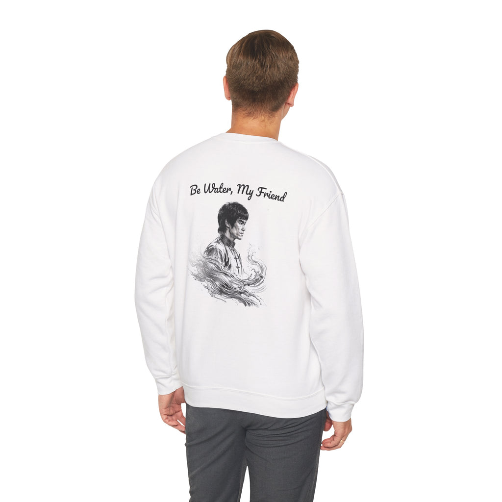 Flow Like Water: Bruce Lee Philosophy Sweatshirt – Timeless Wisdom Meets Warm Comfort, Ribbed Cuffs & Hem, Vintage Wash