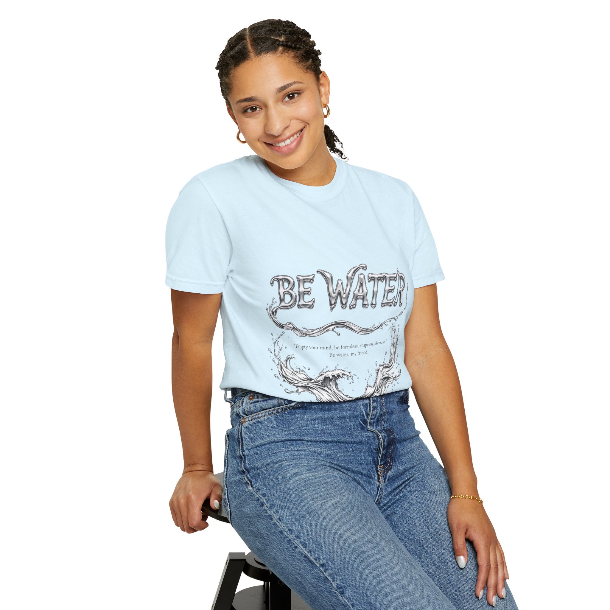 Bruce Lee "Be Water" Philosophy T-Shirt | Garment-Dyed Relaxed Fit, Unisex Style