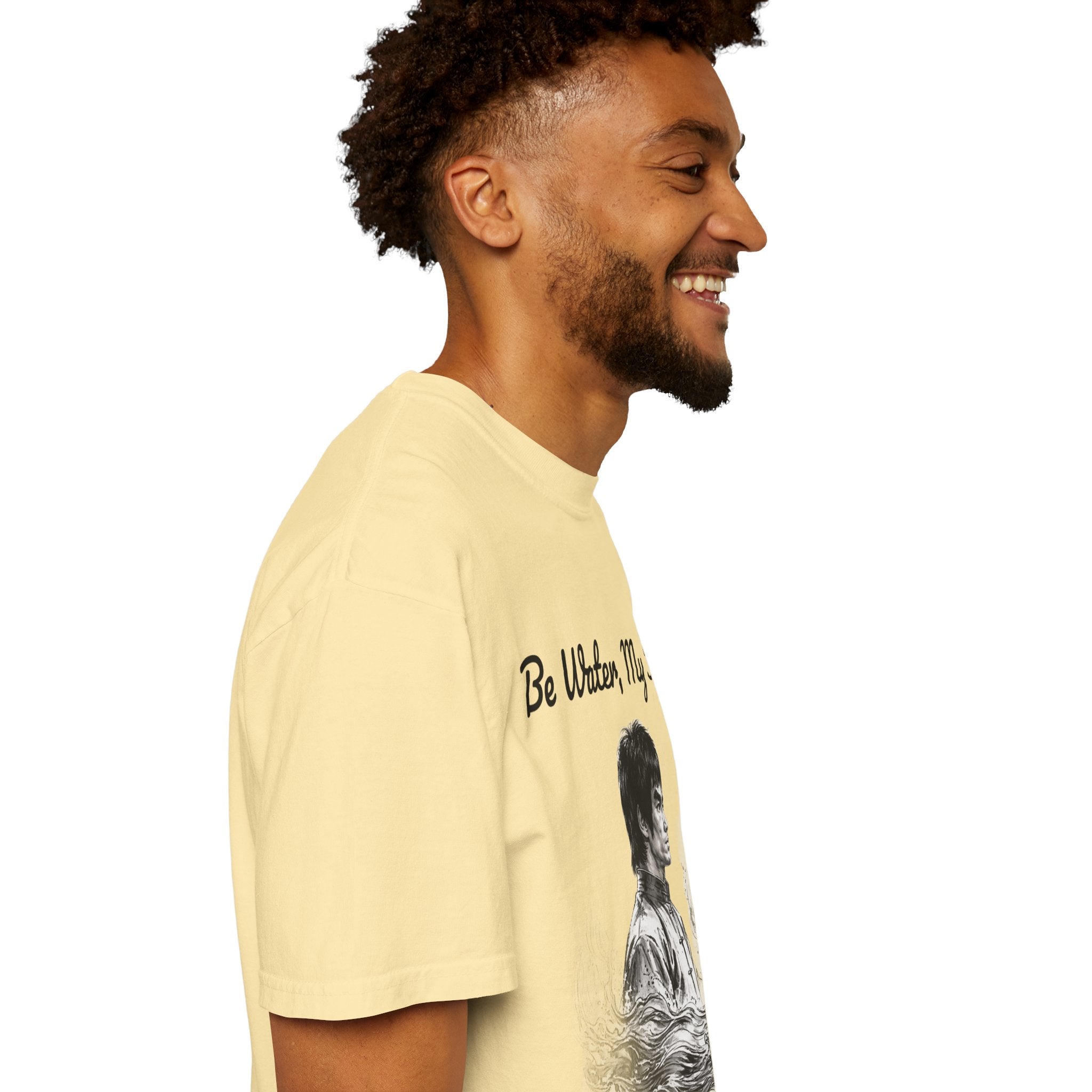 Embrace Adaptability: Bruce Lee Graphic T-Shirt, Classic Monochrome Portrait, Vintage Wash