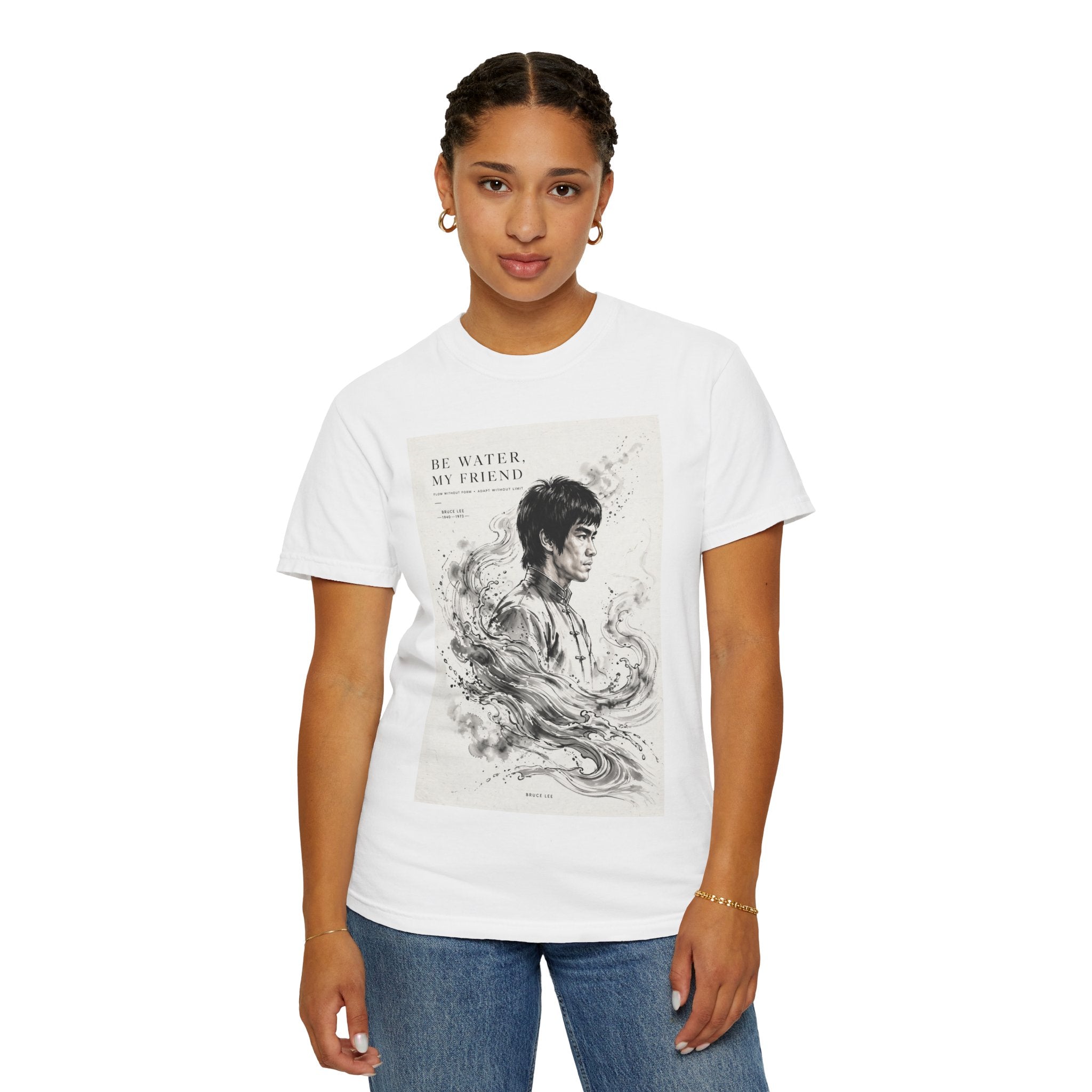 Unisex Garment-Dyed Multiple Colors T-shirt | Bruce Lee's Be Water My Friend