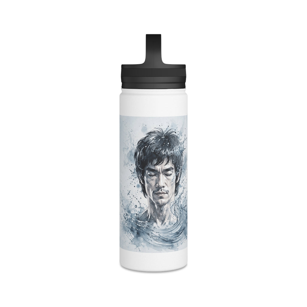 Bruce Lee "Be Water, My Friend" Sports Water Bottle – BPA-Free, Leak-Proof Flip Lid, Inspirational Martial Arts Quote Gym Bottle (12oz / 18oz/ 32oz)