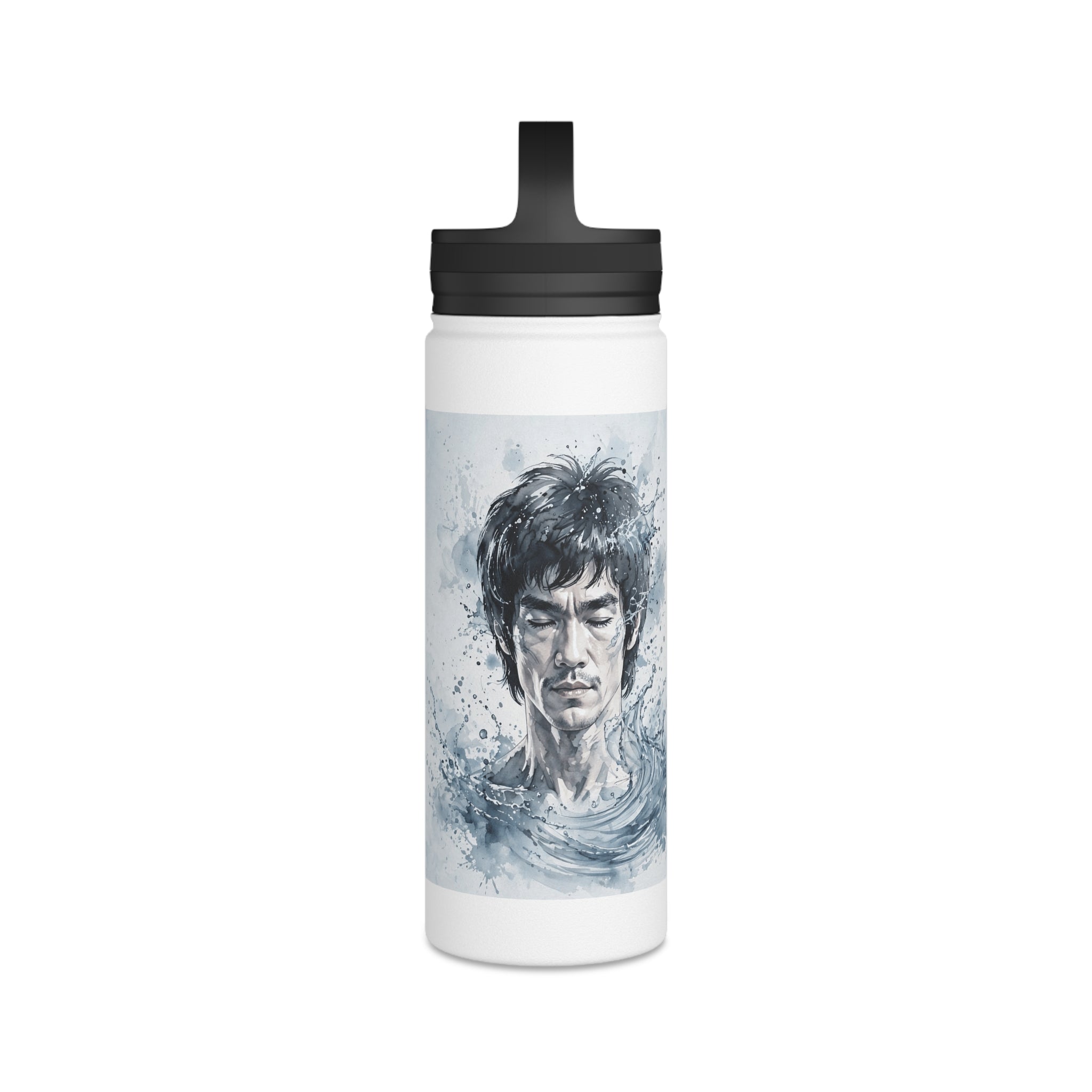 Bruce Lee "Be Water, My Friend" Sports Water Bottle – BPA-Free, Leak-Proof Flip Lid, Inspirational Martial Arts Quote Gym Bottle (12oz / 18oz/ 32oz)