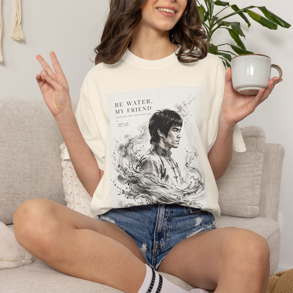 Unisex Garment-Dyed Multiple Colors T-shirt | Bruce Lee's Be Water My Friend