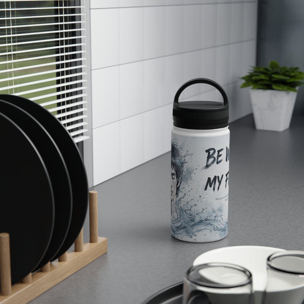 Bruce Lee "Be Water, My Friend" Sports Water Bottle – BPA-Free, Leak-Proof Flip Lid, Inspirational Martial Arts Quote Gym Bottle (12oz / 18oz/ 32oz)
