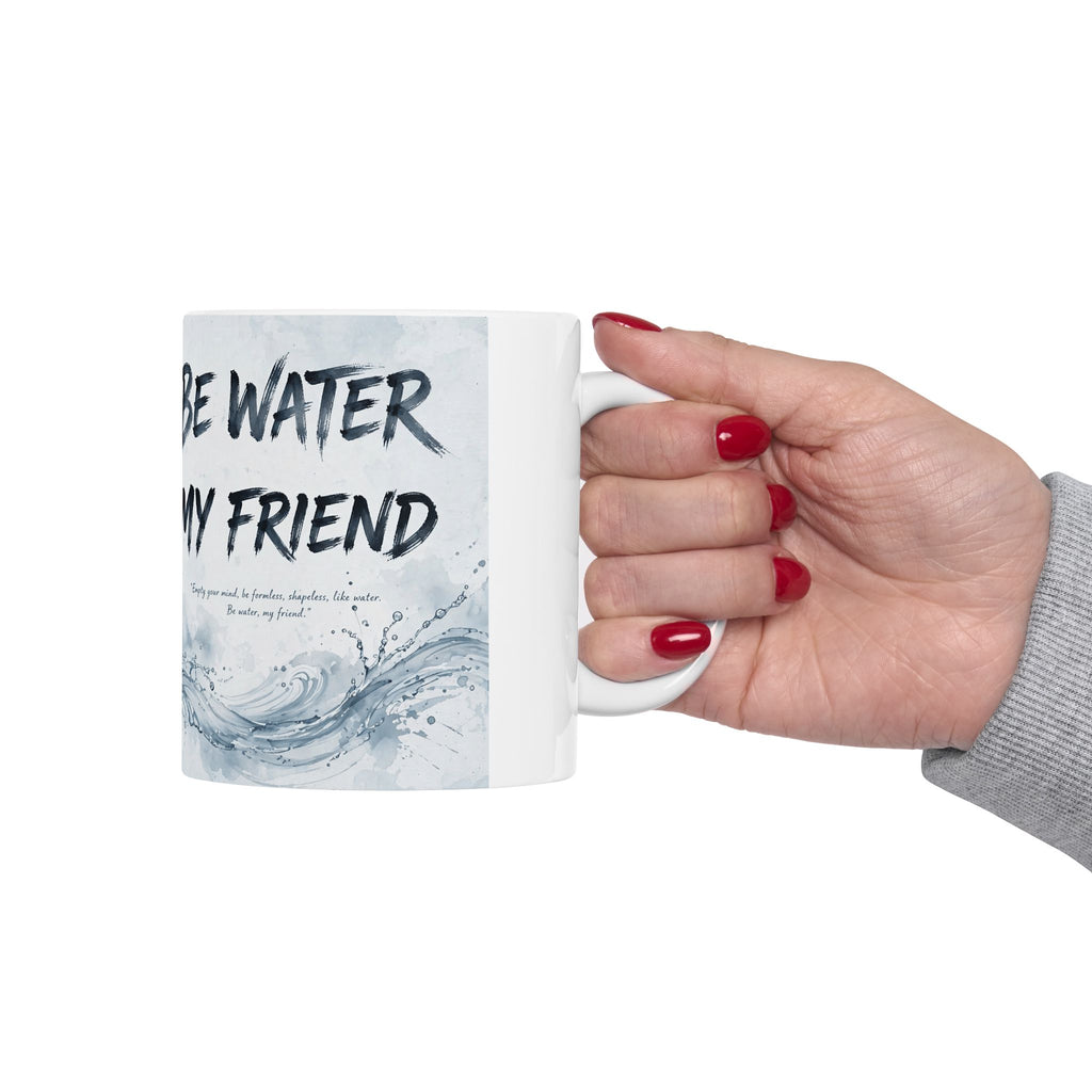 Embrace Adaptability – Bruce Lee "Be Water" Mug, Ceramic with Iconic Art (11oz or 15oz)