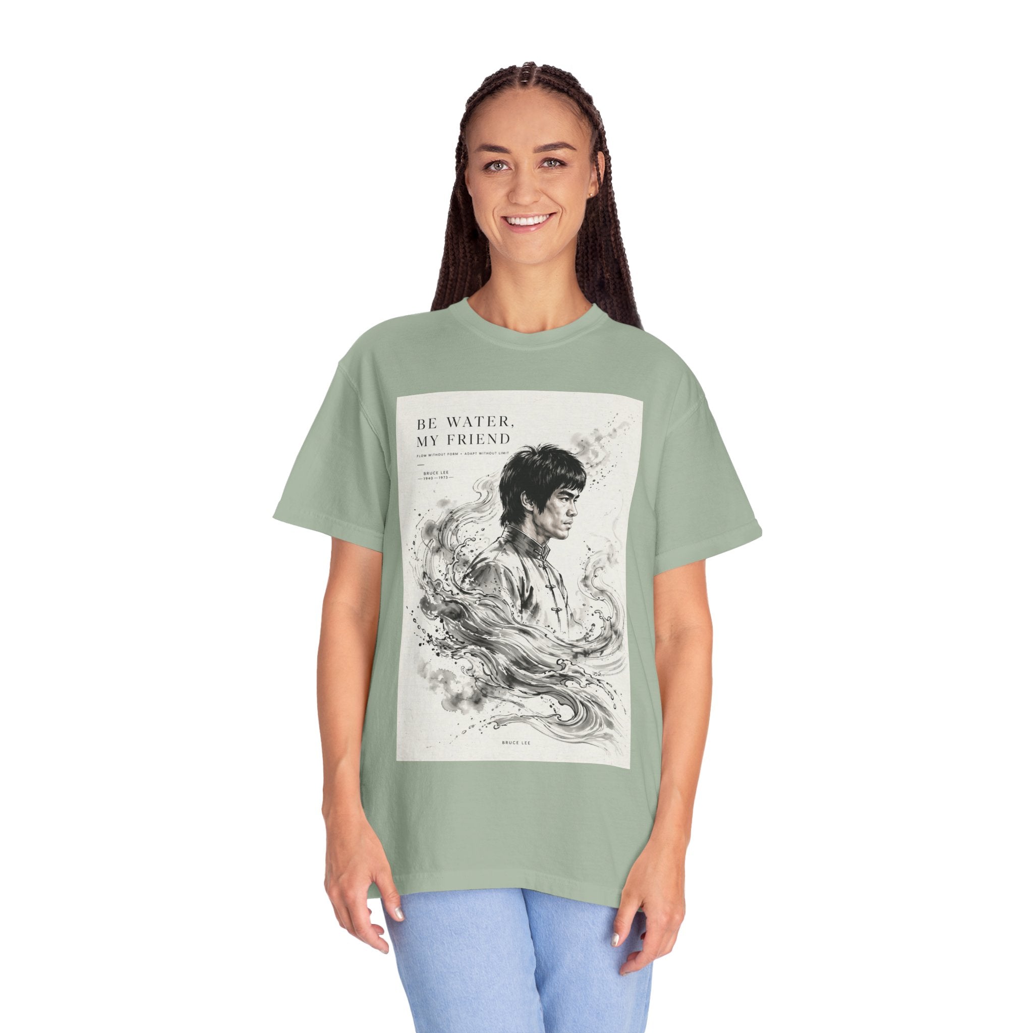 Unisex Garment-Dyed Multiple Colors T-shirt | Bruce Lee's Be Water My Friend