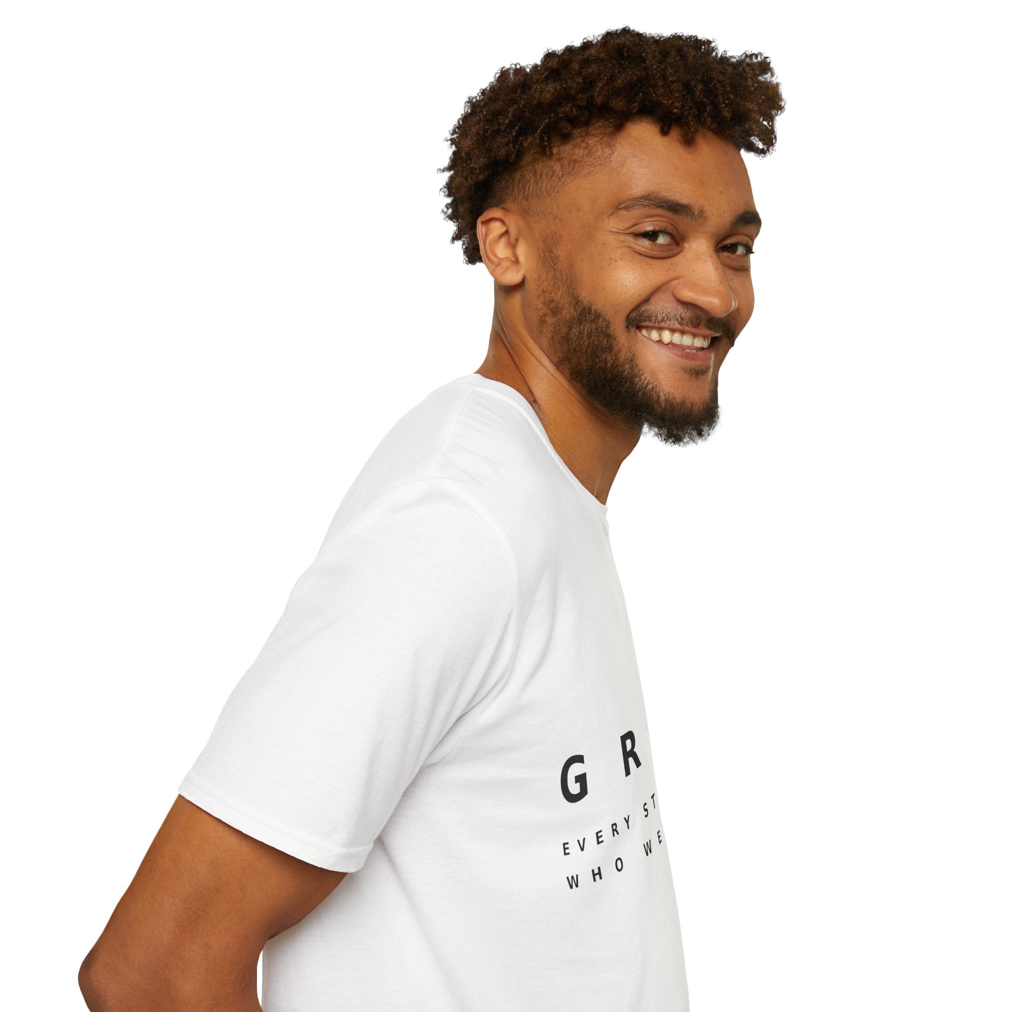 Grow Unisex Softstyle White T-Shirt EVERY STEP SHAPES WHO WE BECOME' Graphic Tee