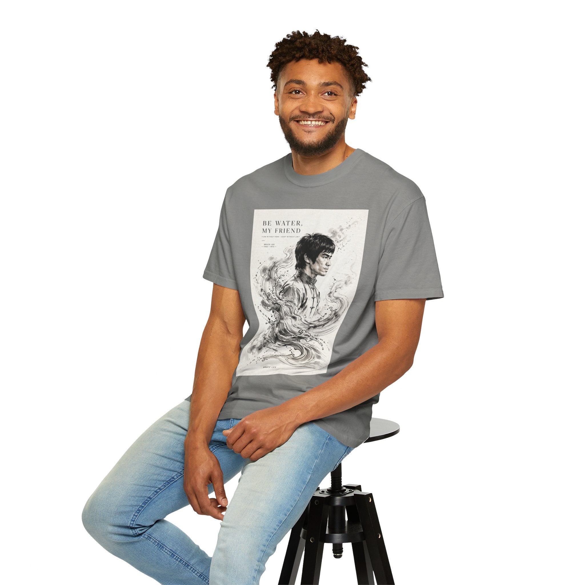 Unisex Garment-Dyed Multiple Colors T-shirt | Bruce Lee's Be Water My Friend