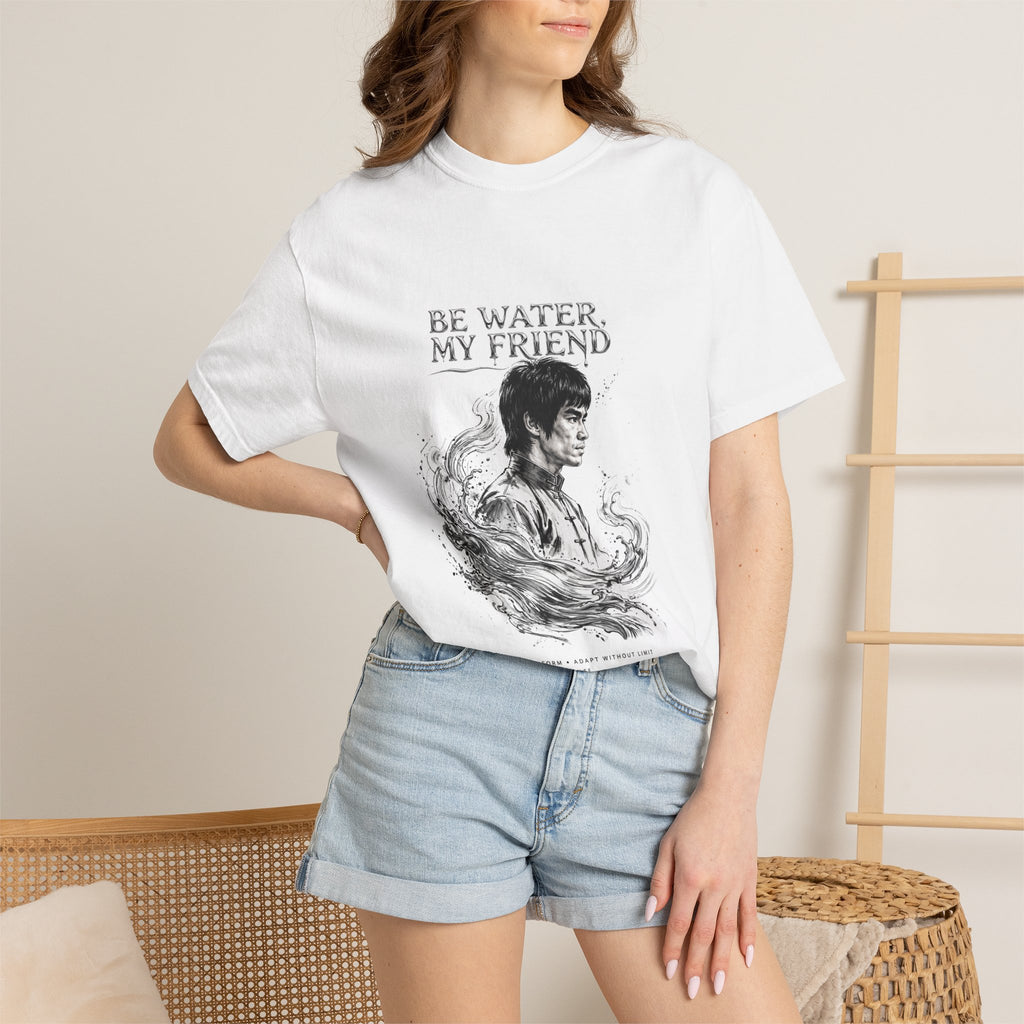 Unisex Garment-Dyed White T-shirt | Bruce Lee's Be Water My Friend