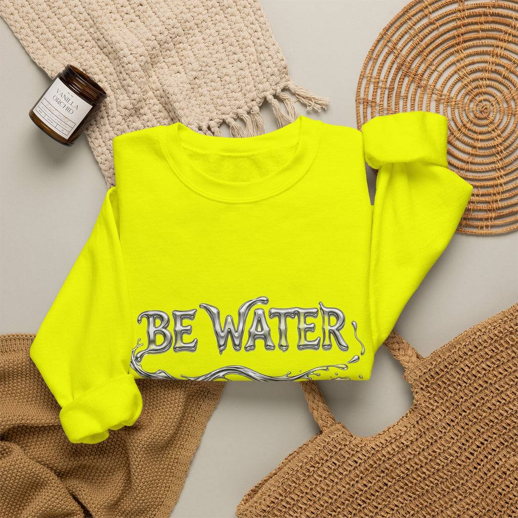 Embrace the Way – Bruce Lee "Be Water" Crew Sweatshirt, Thick Cotton Blend, Ideal Gift for Martial Arts Lovers & Thinkers